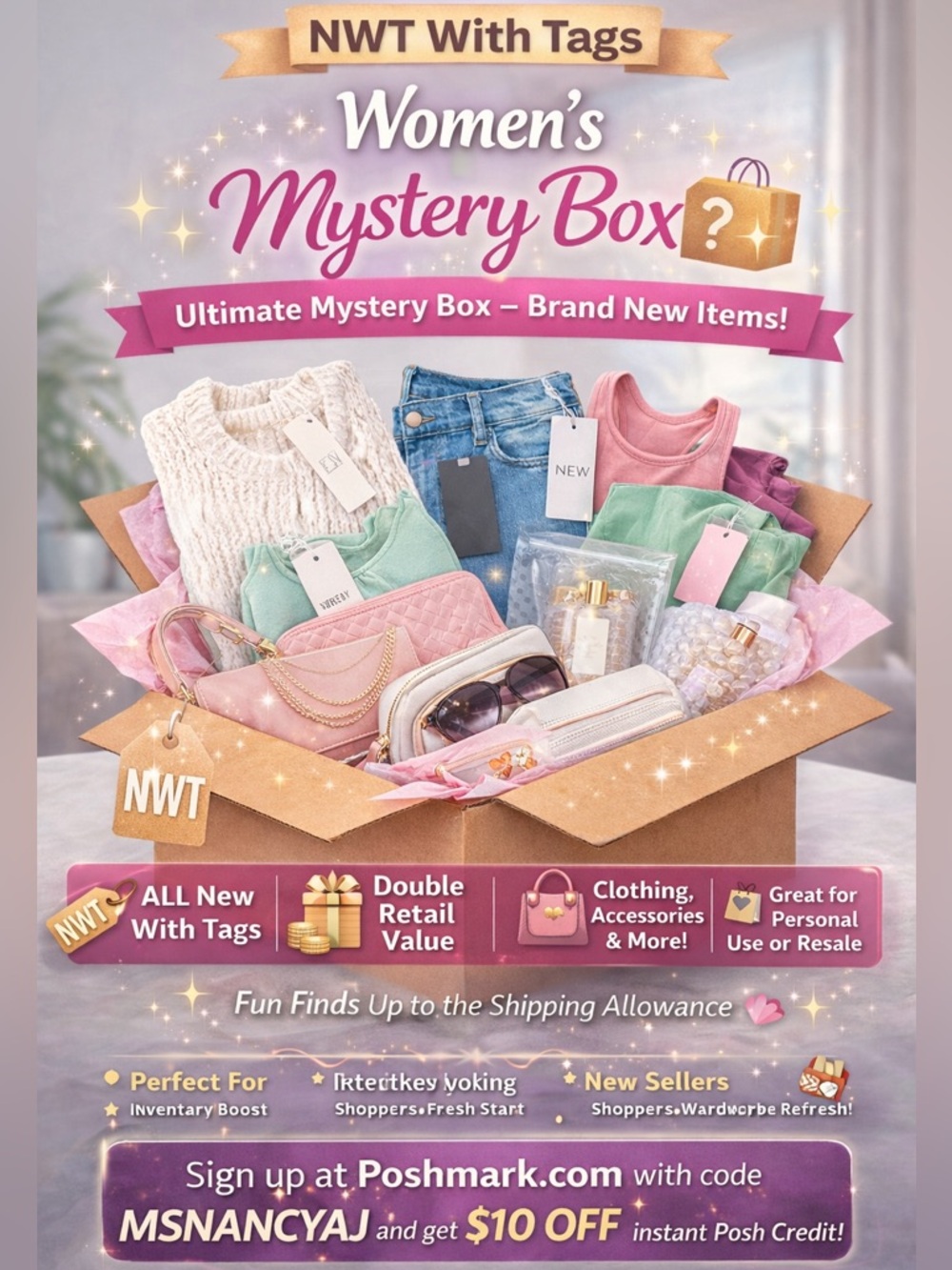 Women's All New Mystery Box with Clothing and Accessories